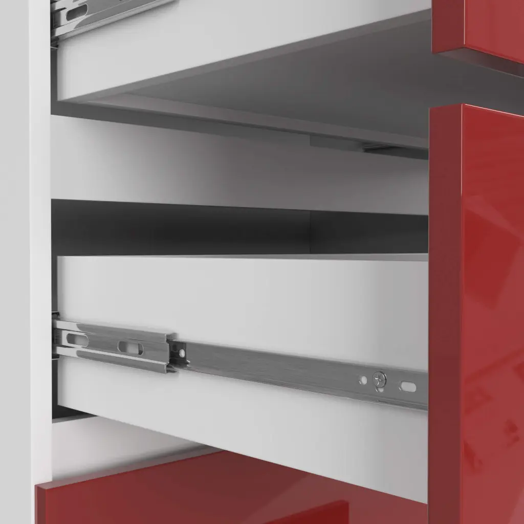 Comoda Akord K140 10SZ (White/Red Gloss)