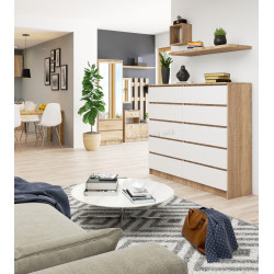 Комод Akord K140 10SZ (White/Sonoma)