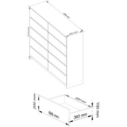 Комод Akord K140 10SZ (White/Sonoma) Thumb