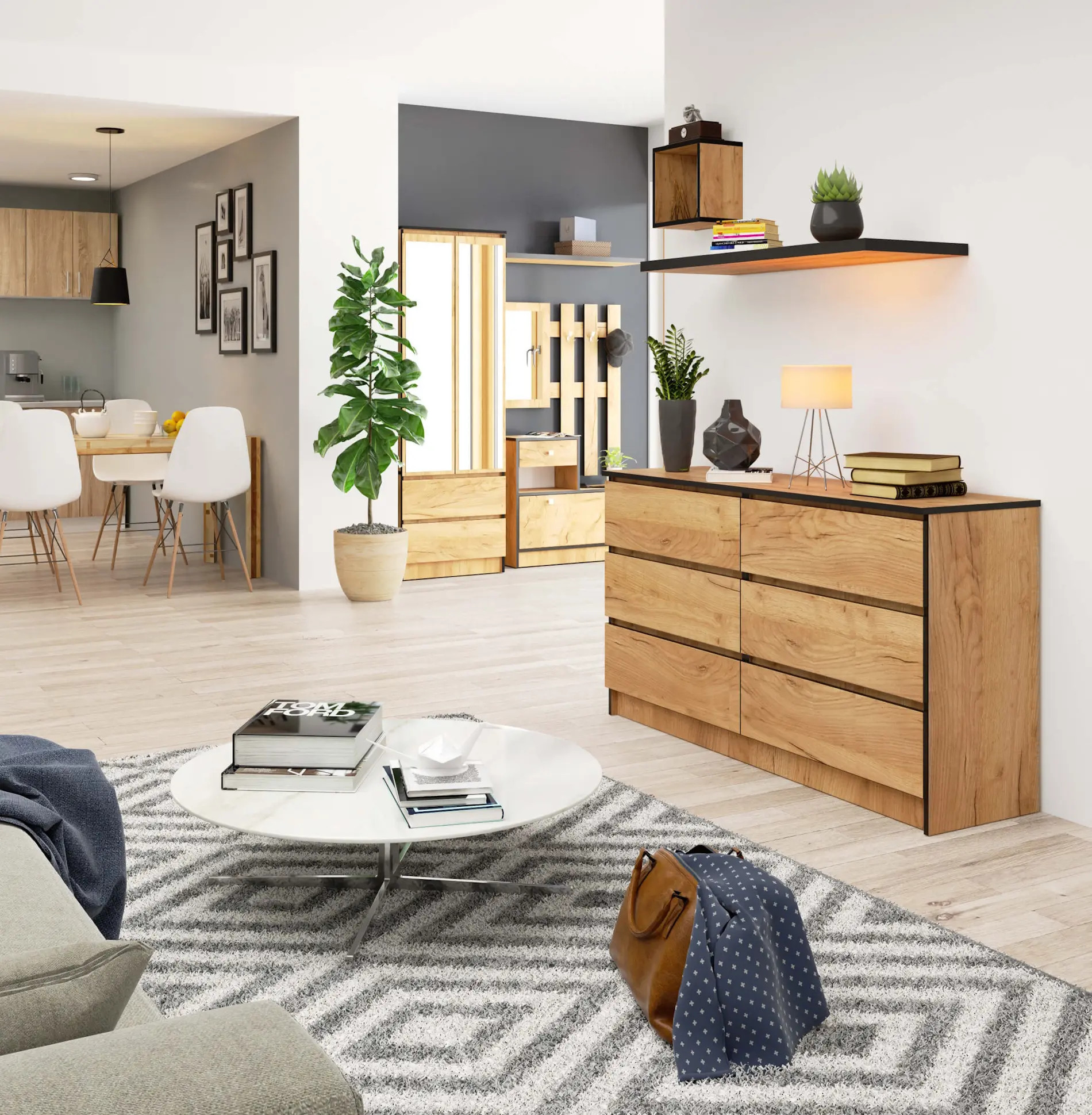 Комод Akord K140 6SZ (Craft Oak)