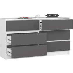 Comoda Akord K140 6SZ (Graphite Grey/White) Thumb