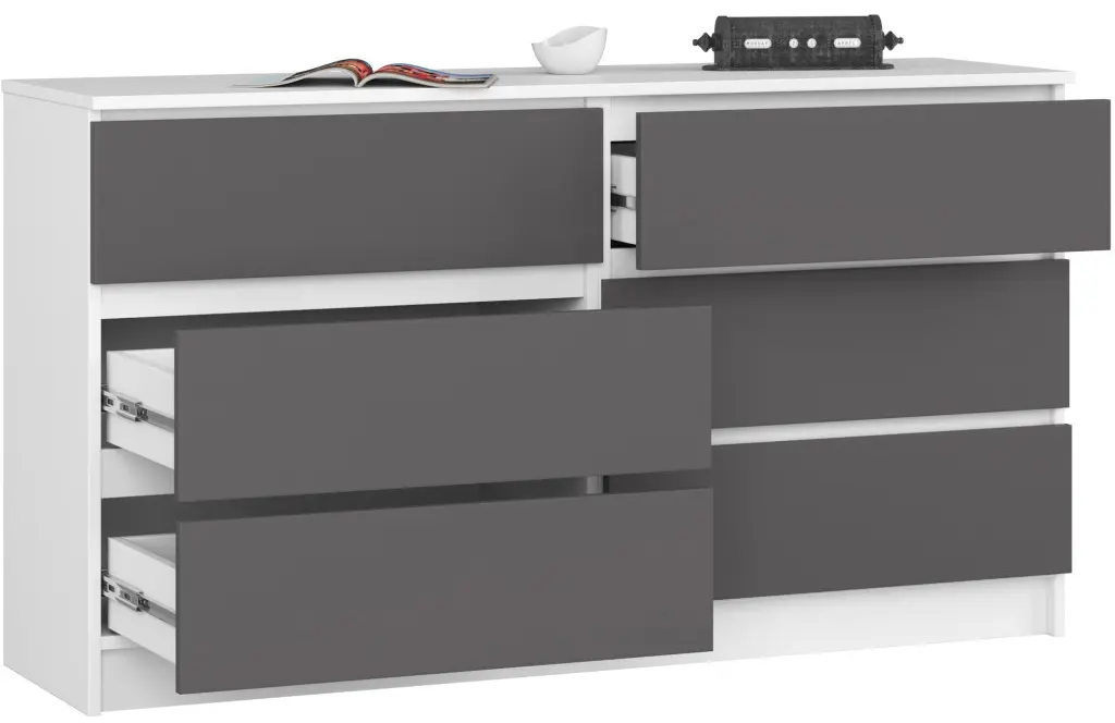 Comoda Akord K140 6SZ (Graphite Grey/White)