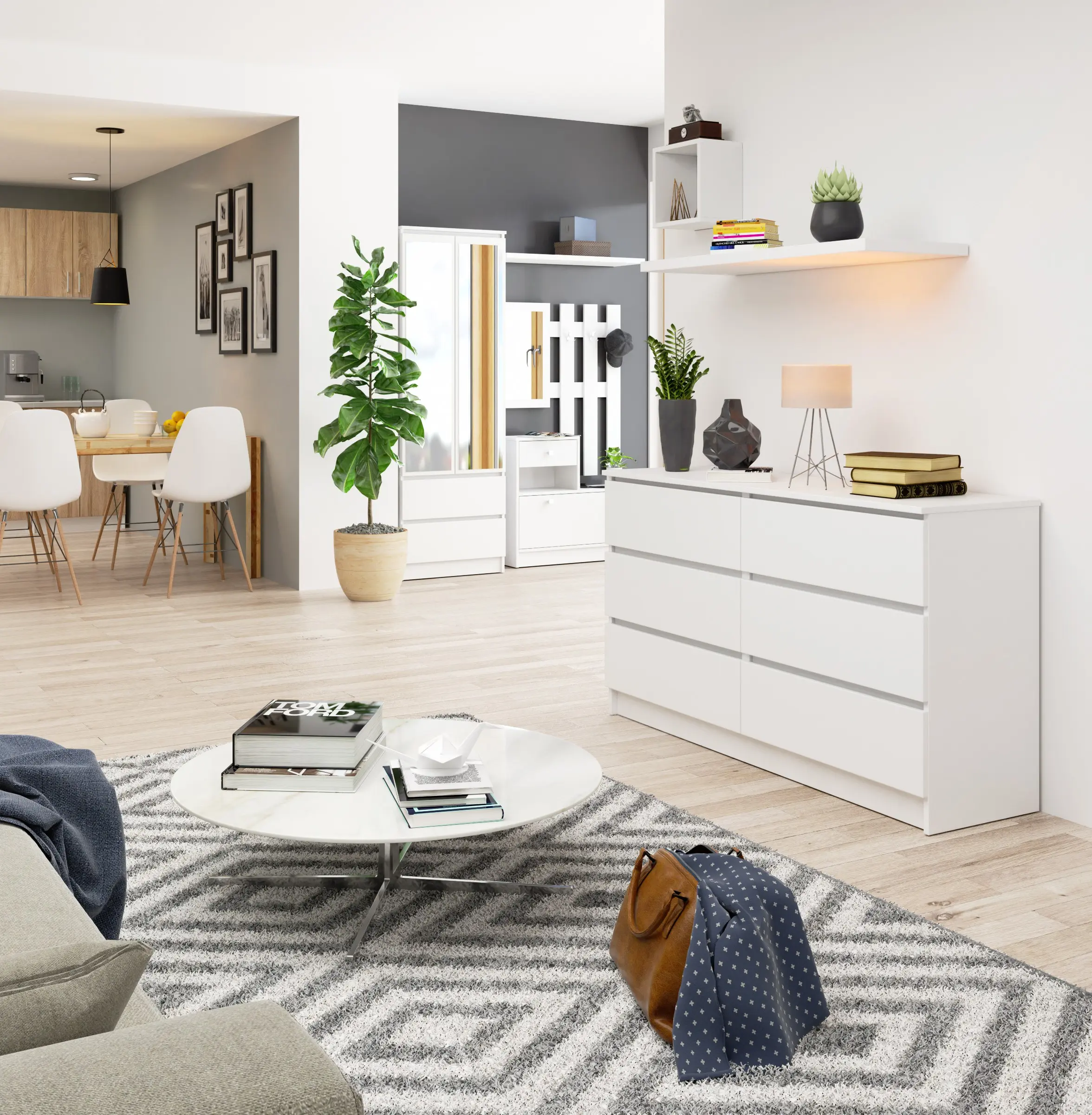 Comoda Akord K140 6SZ (White)