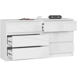 Comoda Akord K140 6SZ (White Gloss) Thumb