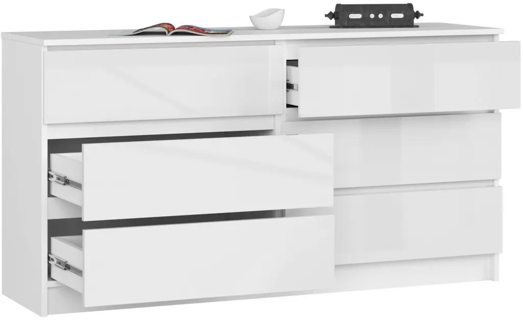 Comoda Akord K140 6SZ (White Gloss)