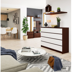 Comoda Akord K140 8SZ CLP PK (Wenge/White) Thumb