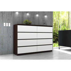 Comoda Akord K140 8SZ CLP PK (Wenge/White) Thumb