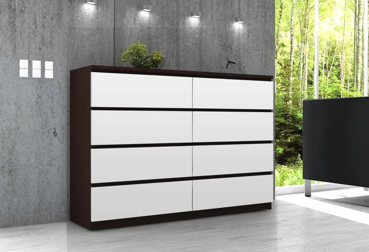 Comoda Akord K140 8SZ CLP PK (Wenge/White) - 3