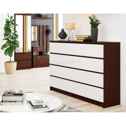 Comoda Akord K140 8SZ CLP PK (Wenge/White)