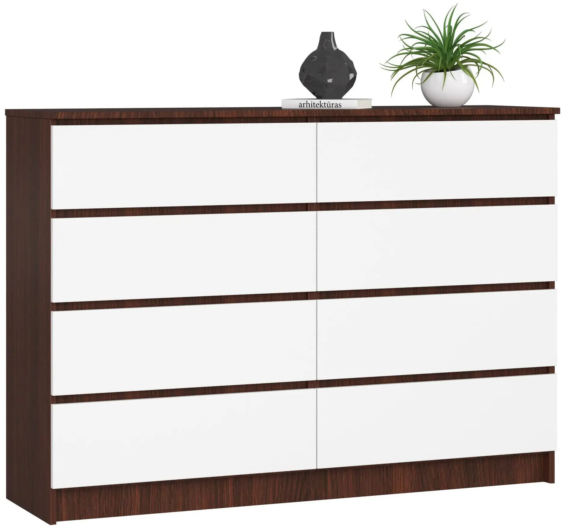 Comoda Akord K140 8SZ CLP PK (Wenge/White) - 4