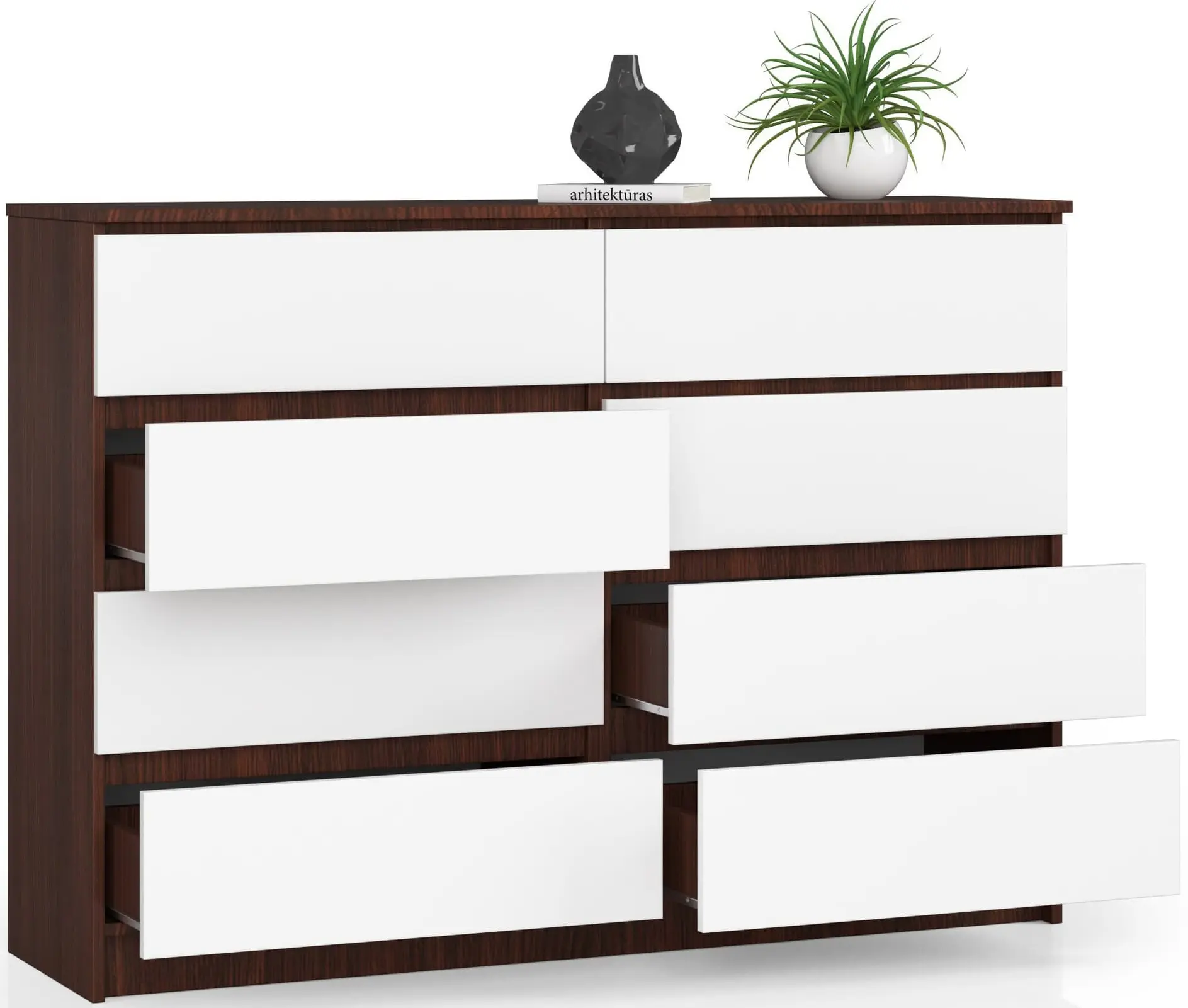 Comoda Akord K140 8SZ CLP PK (Wenge/White) - 5