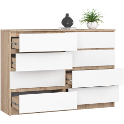 Comoda Akord K140 8SZ (Sonoma Oak/White) Thumb