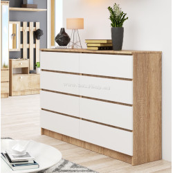 Comoda Akord K140 8SZ (Sonoma Oak/White)