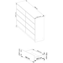 Comoda Akord K140 8SZ (Sonoma Oak/White) Thumb