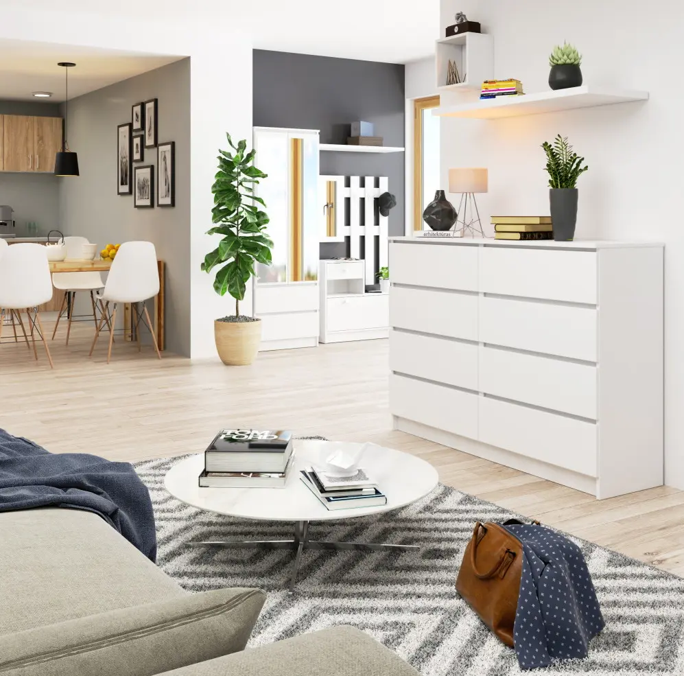 Comoda Akord K140 8SZ (White)