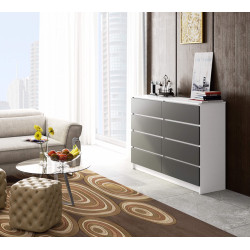 Comoda Akord K140 8SZ (White/Graphite Grey) Thumb