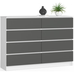 Comoda Akord K140 8SZ (White/Graphite Grey) Thumb