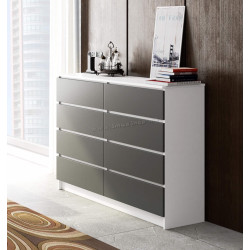 Comoda Akord K140 8SZ (White/Graphite Grey)