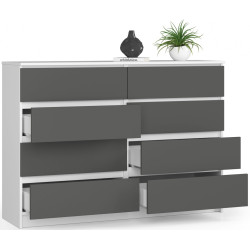 Comoda Akord K140 8SZ (White/Graphite Grey) Thumb