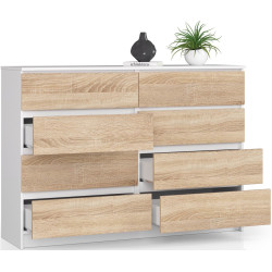 Comoda Akord K140 8SZ (White/Sonoma Oak) Thumb