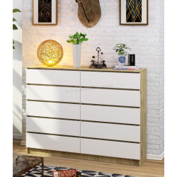 Comoda Akord K160 10SZ (Artisan Oak/White)