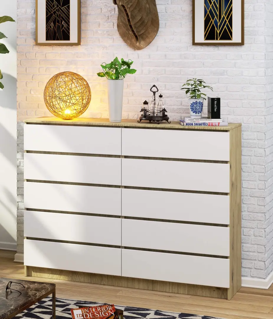 Comoda Akord K160 10SZ (Artisan Oak/White)