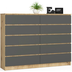 Comoda Akord K160 10SZ (Graphite Grey/Artisan Oak) Thumb