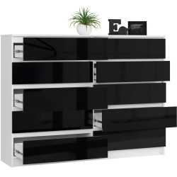 Comoda Akord K160 10SZ (White/Black Gloss) Thumb