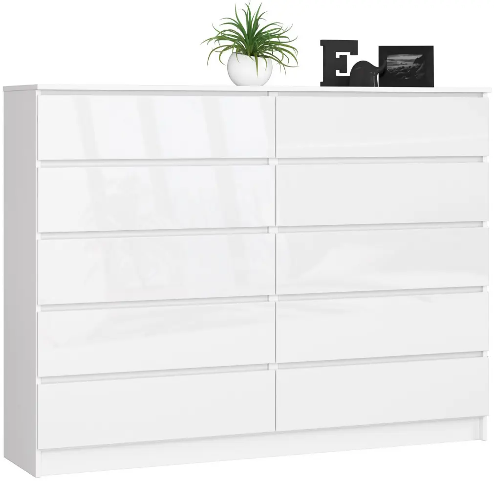 Комод Akord K160 10SZ (White Gloss)