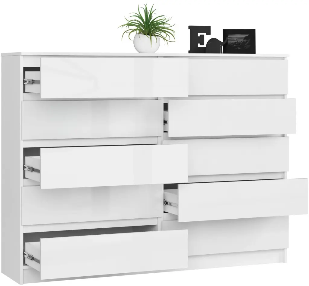Комод Akord K160 10SZ (White Gloss)