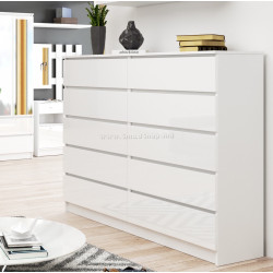 Комод Akord K160 10SZ (White Gloss)