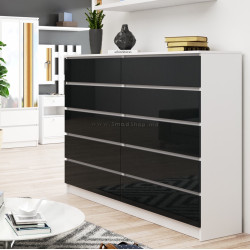 Comoda Akord K160 10SZ (White/Graphite Gloss)