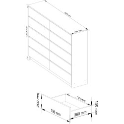 Comoda Akord K160 10SZ (White/Graphite Grey) Thumb