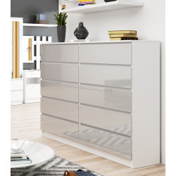 Comoda Akord K160 10SZ (White/Metallic Gloss)