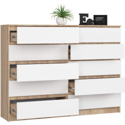 Комод Akord K160 10SZ (White/Sonoma) Thumb