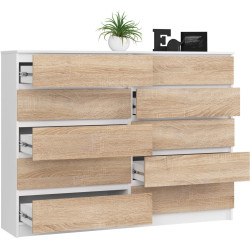 Comoda Akord K160 10SZ (White/Sonoma Oak) Thumb
