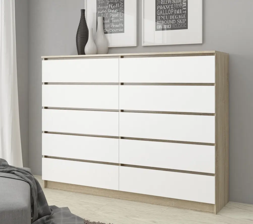 Комод Akord K160 10SZ (White/Sonoma)