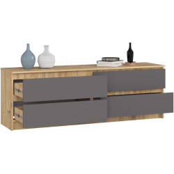 Comoda Akord K160 4SZ (Artisan Oak/Graphite Grey) Thumb