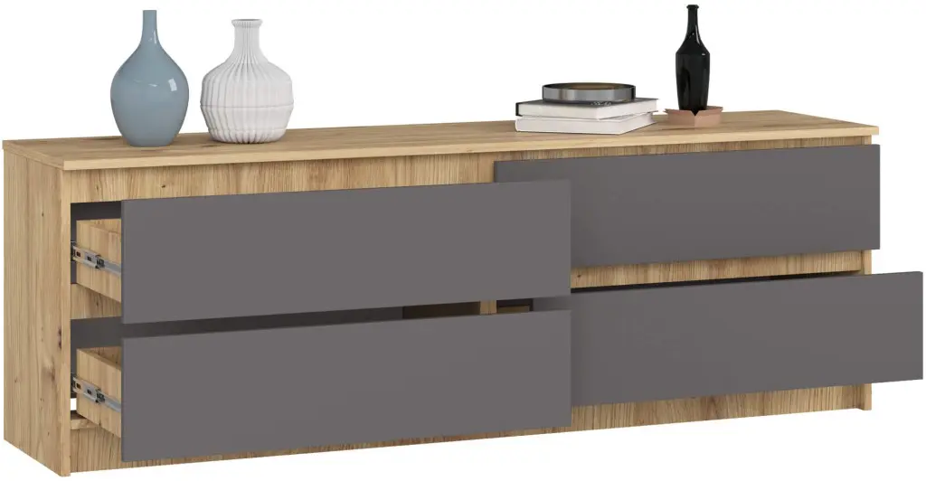 Comoda Akord K160 4SZ (Artisan Oak/Graphite Grey)