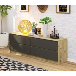 Comoda Akord K160 4SZ (Artisan Oak/Graphite Grey)