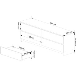 Comoda Akord K160 4SZ (Graphite Grey) Thumb