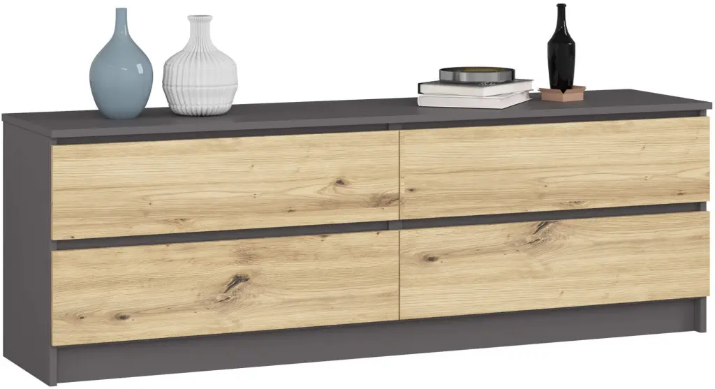 Комод Akord K160 4SZ (Graphite Grey/Artisan Oak)