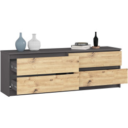 Комод Akord K160 4SZ (Graphite Grey/Artisan Oak) Thumb