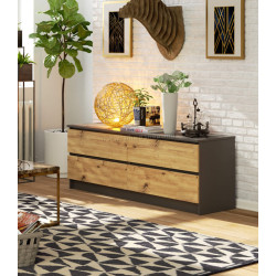 Comoda Akord K160 4SZ (Graphite Grey/Artisan Oak)