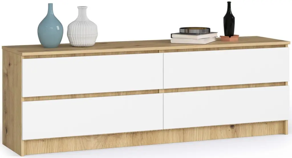 Comoda Akord K160 4SZ (White/Artisan Oak)