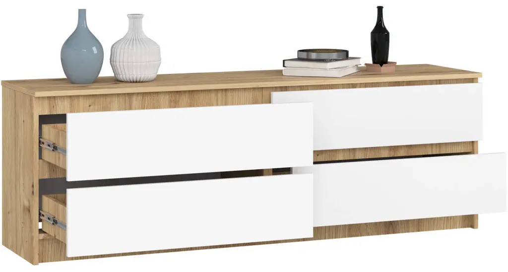 Comoda Akord K160 4SZ (White/Artisan Oak)