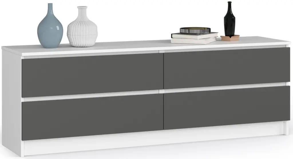 Comoda Akord K160 4SZ (White/Graphite Grey)