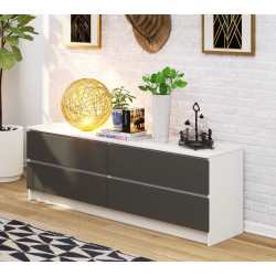 Comoda Akord K160 4SZ (White/Graphite Grey)