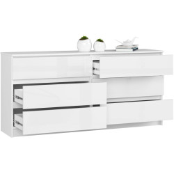 Комод Akord K160 6SZ (Acrylic White Glossy) Thumb