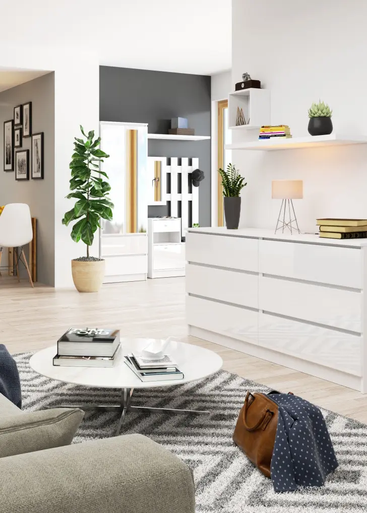 Комод Akord K160 6SZ (Acrylic White Glossy)